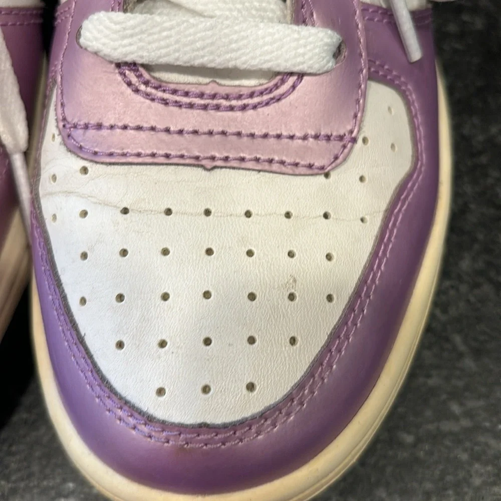 Vintage Nike Youth High Tops - Purple/White/Navy Size 6Y / EUR 38.5